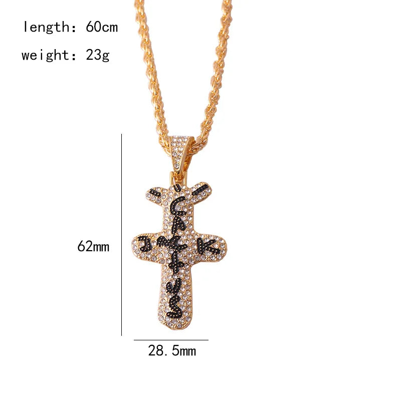 Travis scott Cactus Cubic Zirconia Silver Color Golden Necklaces Pendants