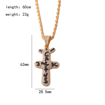 Travis scott Cactus Cubic Zirconia Silver Color Golden Necklaces Pendants