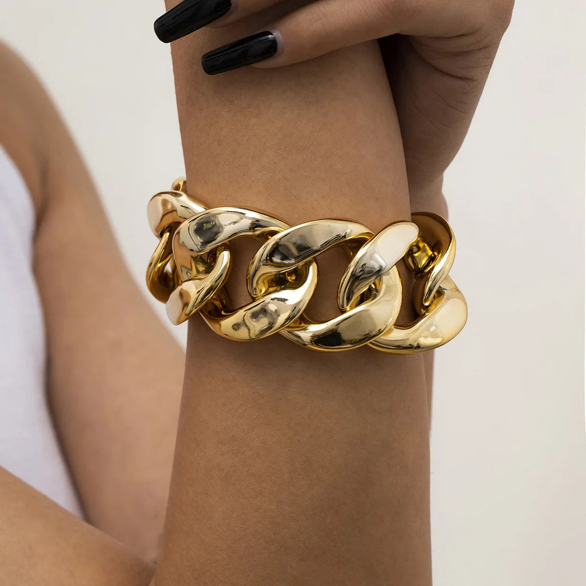 Thick Link Chain Bracelet CCB Material Cool Twist