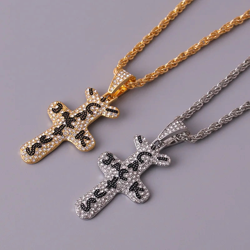 Travis scott Cactus Cubic Zirconia Silver Color Golden Necklaces Pendants