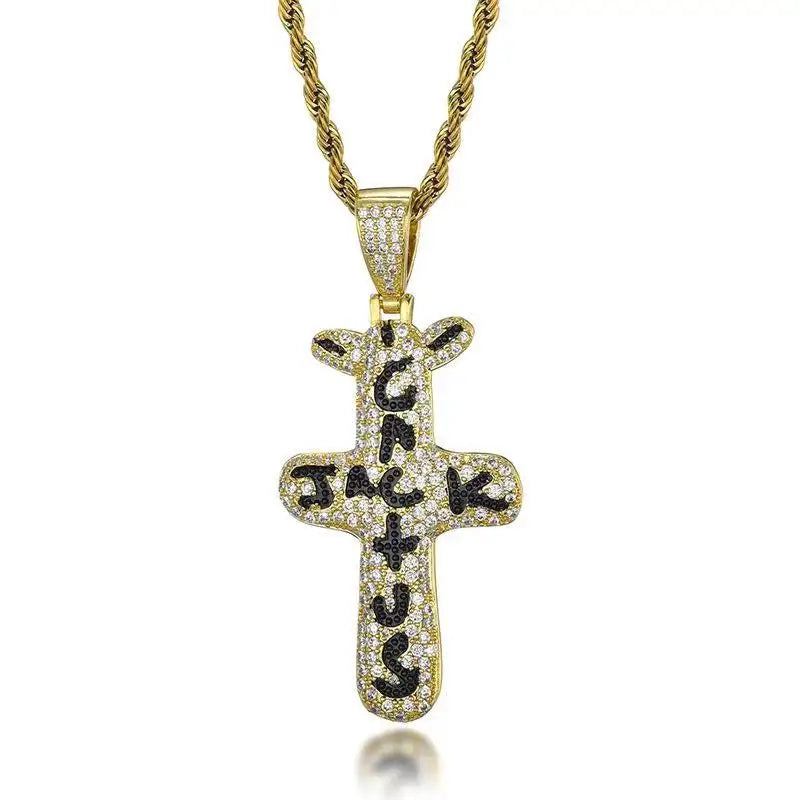 Travis scott Cactus Cubic Zirconia Silver Color Golden Necklaces Pendants