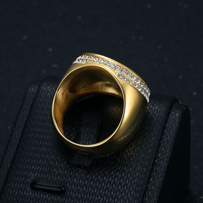 Stainless Steel Titanium Star Motor Ben Luxury Zircon Merzde Rings