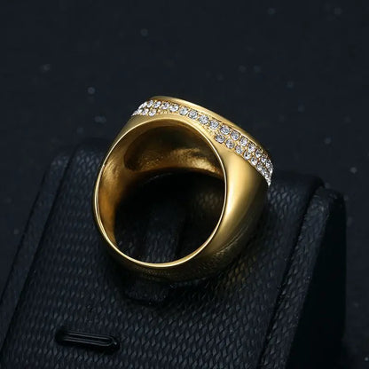 Stainless Steel Titanium Star Motor Ben Luxury Zircon Merzde Rings