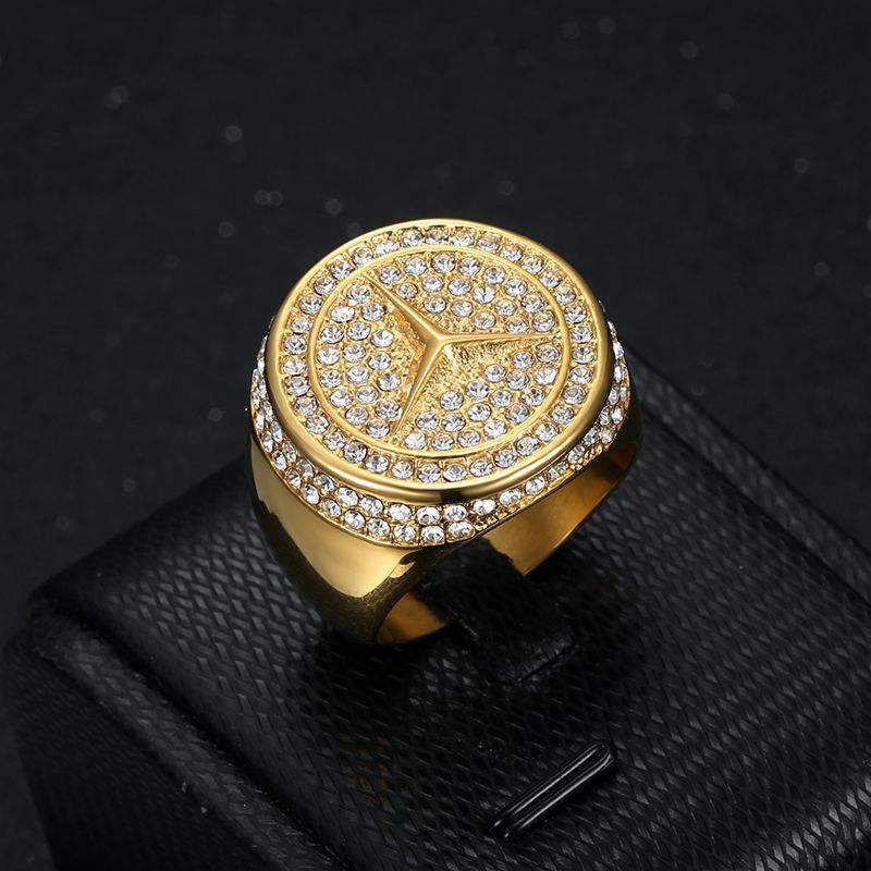 Stainless Steel Titanium Star Motor Ben Luxury Zircon Merzde Rings