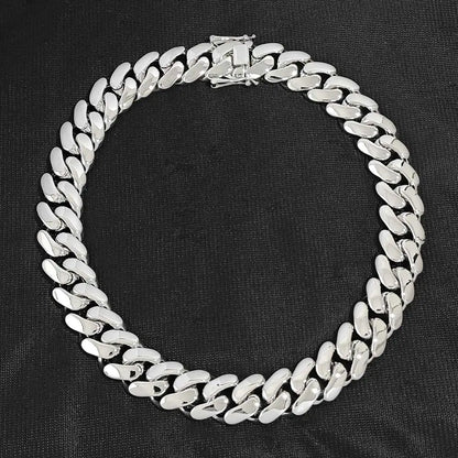 22MM Width Miami Brass Cuban Link Chain Thick And Heavy Necklace