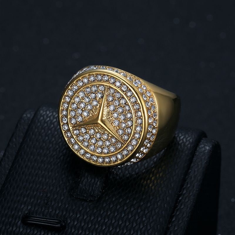 Stainless Steel Titanium Star Motor Ben Luxury Zircon Merzde Rings