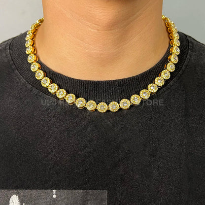 Iced Out 10mm Round Bling Rhinestone Cuban Chain Choker