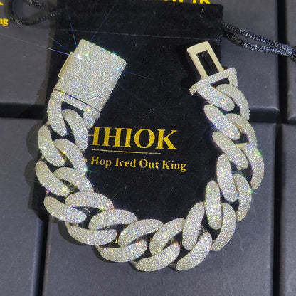 20mm 4 Rows Hip Hop Iced Out Cuban Link Necklace Miami Bling Chain CZ Luxury Choker Chain Jewelry Gift for Men