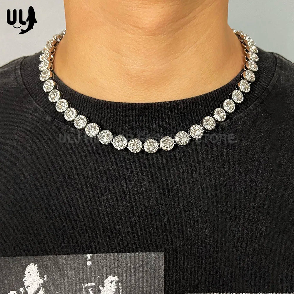 Iced Out 10mm Round Bling Rhinestone Cuban Chain Choker